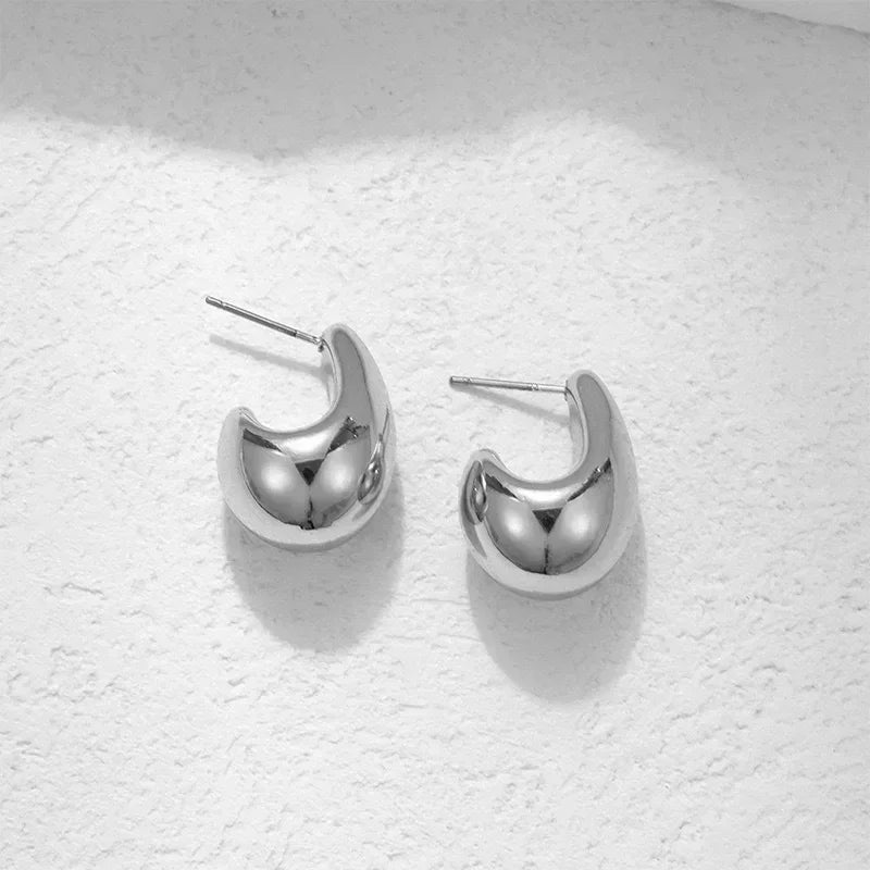 Chunky Stainless Steel Hoop Earrings - Piña Colada