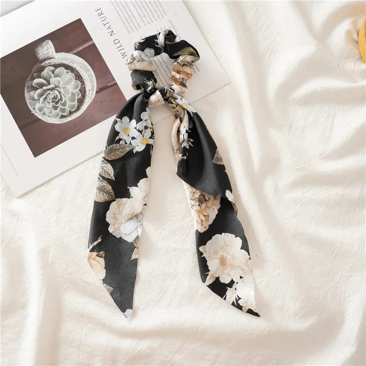 Print Bow Satin Long Ribbon - Piña Colada