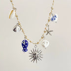 Beach Style Turtle & Starfish Pendant Necklace - Piña Colada