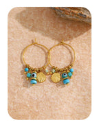 Blue Stone Stainless Steel Hoop - Piña Colada