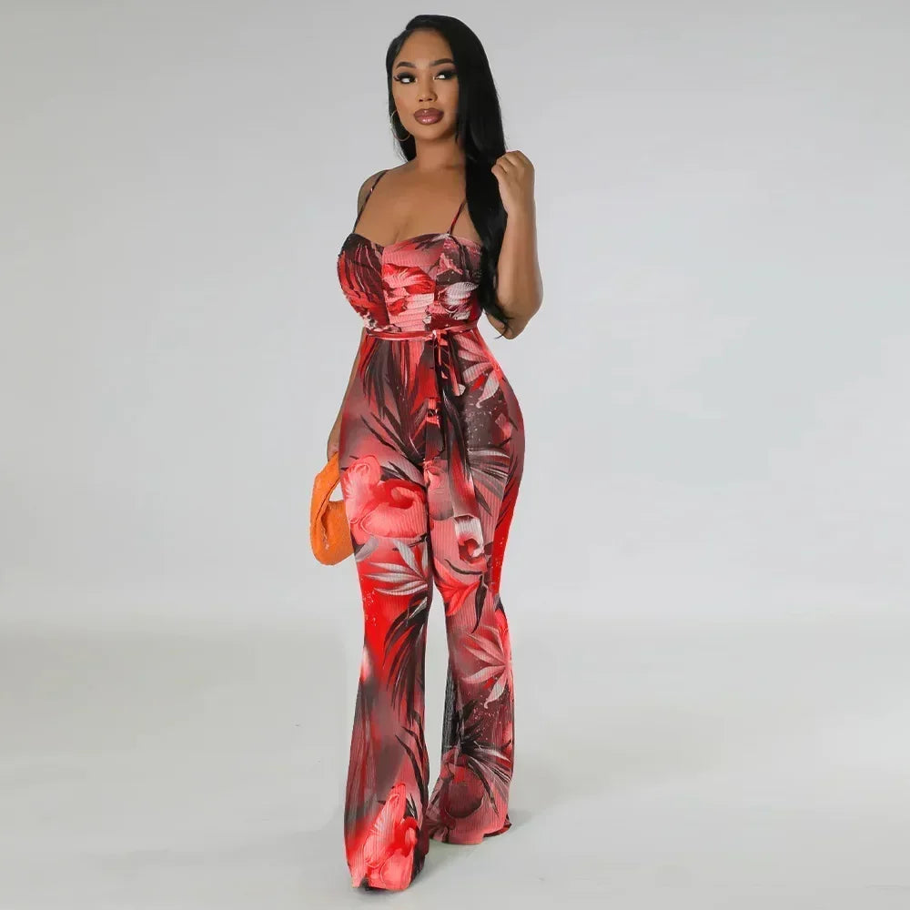 Floral Bodycon Jumpsuit - Piña Colada