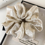 Oversized Glossy Silk Scrunchies - Piña Colada
