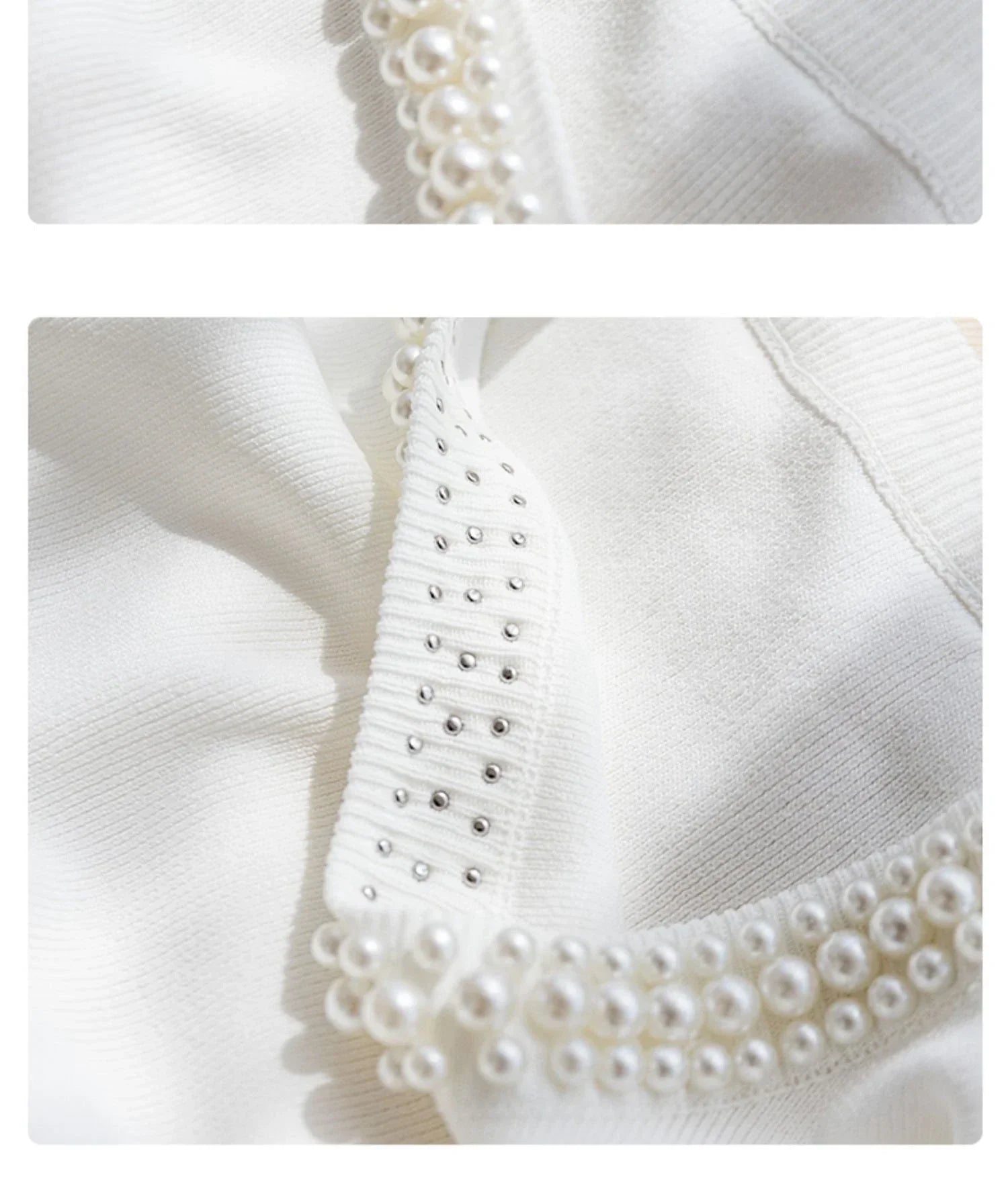 Beaded Knit Crop Tank Top – Casual Stretch Fit - Piña Colada
