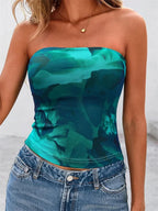 Print Tube Top Strapless - Piña Colada