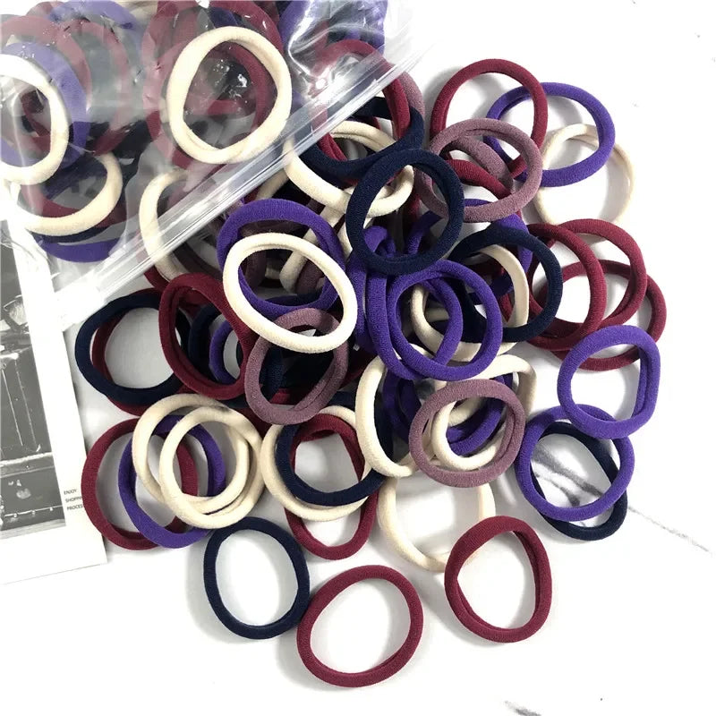 50PCS Elastic Hair Bands Set - Piña Colada
