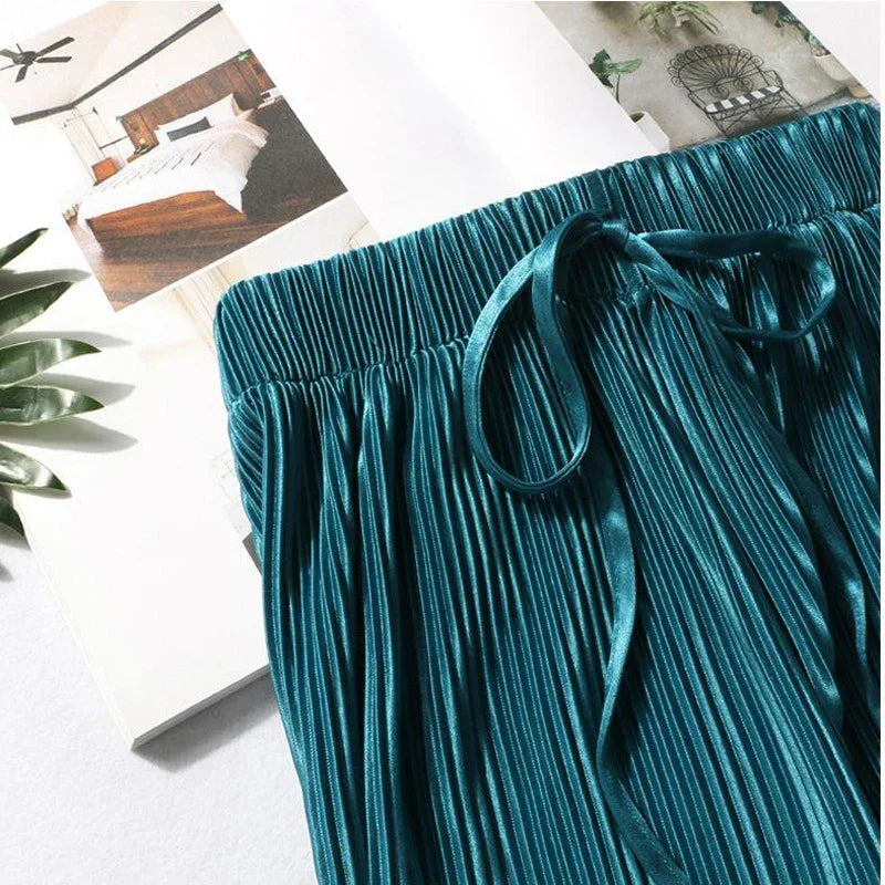 Wide Leg Pants Pleated - Piña Colada