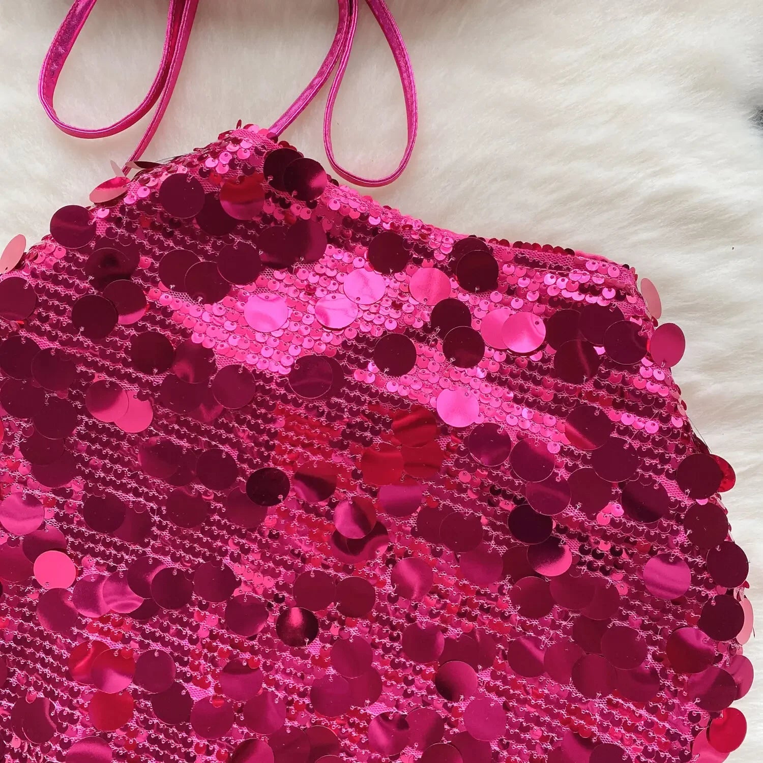 Sequin Top And Skirt Set Sparkly - Piña Colada