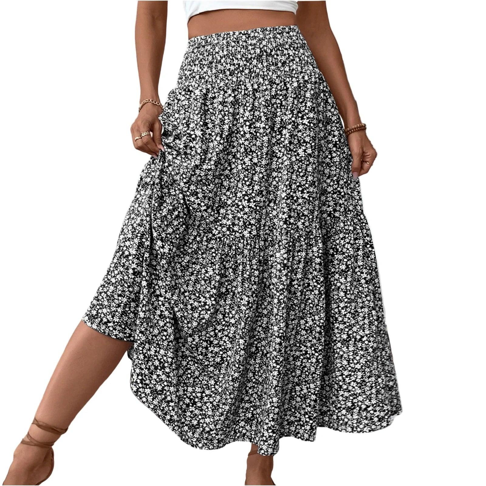 Floral Print Elastic Waist Loose - Piña Colada