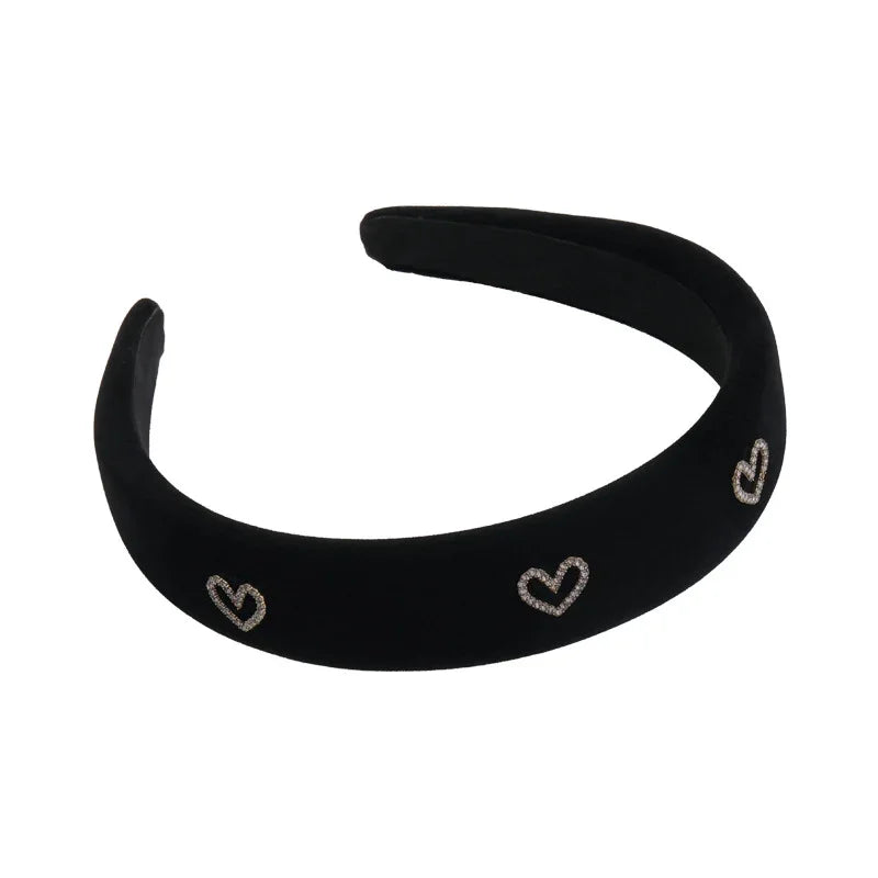 Velvet Rhinestone Love Headband - Piña Colada