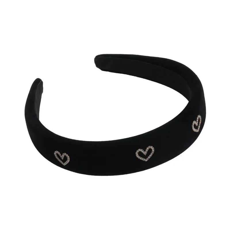 Velvet Rhinestone Love Headband - Piña Colada