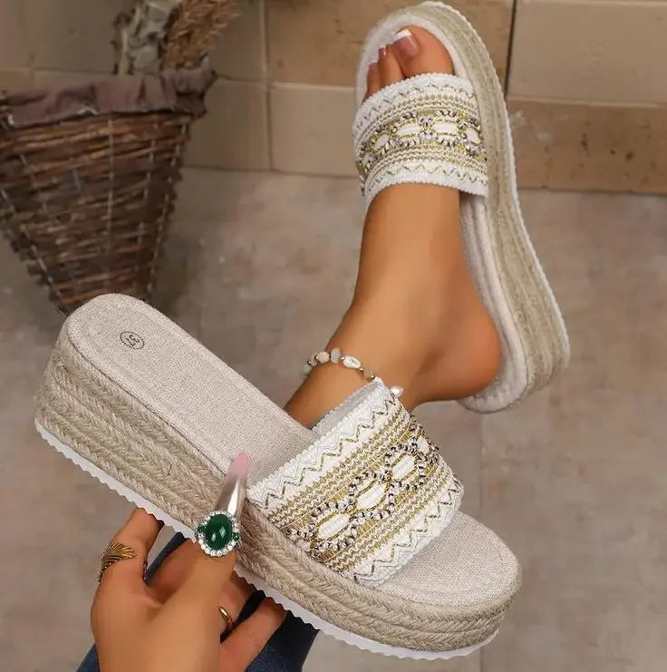 Sandals Bohemian Handmade Platform Shoes - Piña Colada