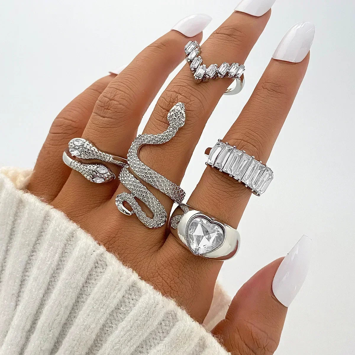 9Pcs/Set Vintage Gold Rings Set - Piña Colada
