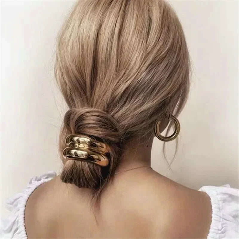 Metal Irregular Double-Layer Hair Bands - Piña Colada