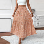Floral Print Elastic Waist Loose - Piña Colada