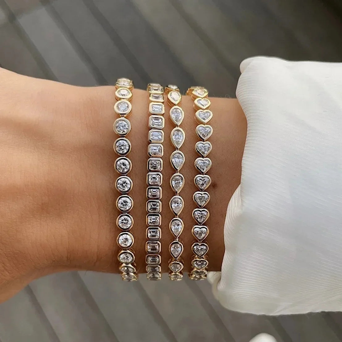 Zirconia Tennis Chain Bracelet - Piña Colada