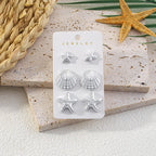 6Pcs Starfish Shell Stud Earrings - Piña Colada