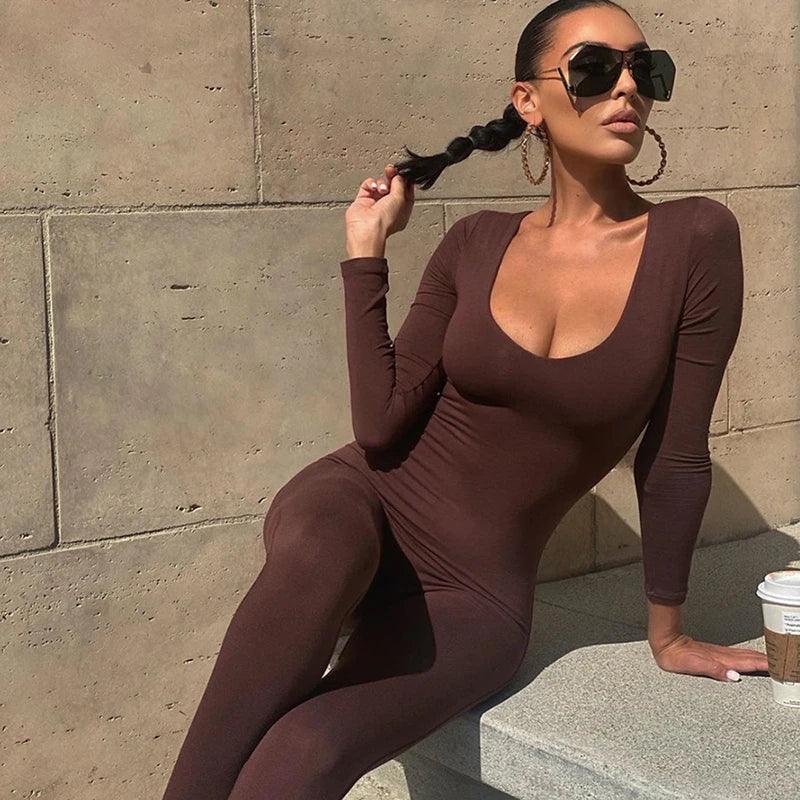 One-piece Tight Hip Lifting Jumpsuit - Piña Colada