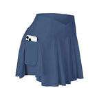 Casual A-Line Tennis Skirt with Stretch Waist - Piña Colada