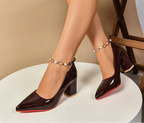 7cm Chunky Heels Pumps - Piña Colada