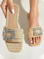 Bright Diamond Flat Sandals - Piña Colada