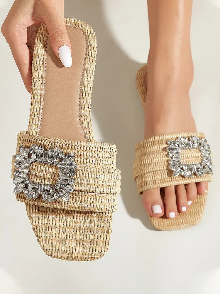 Bright Diamond Flat Sandals - Piña Colada