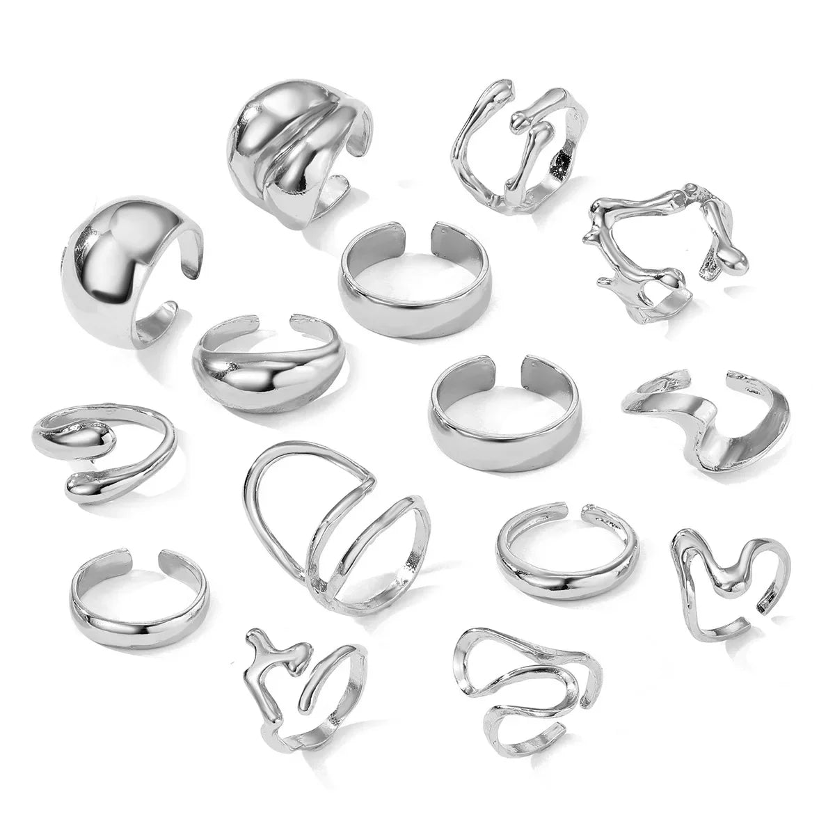 15Pcs/Set Smooth Rings - Piña Colada