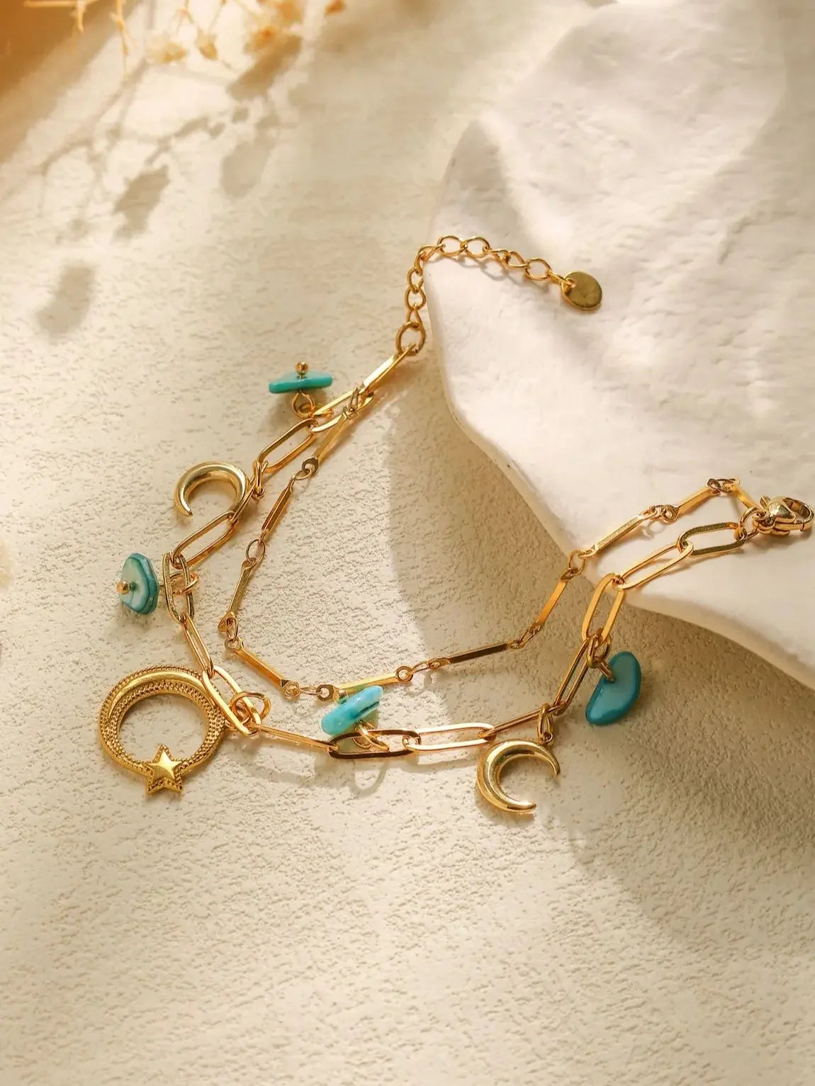 Double Layer Natural Stone Bracelet - Piña Colada