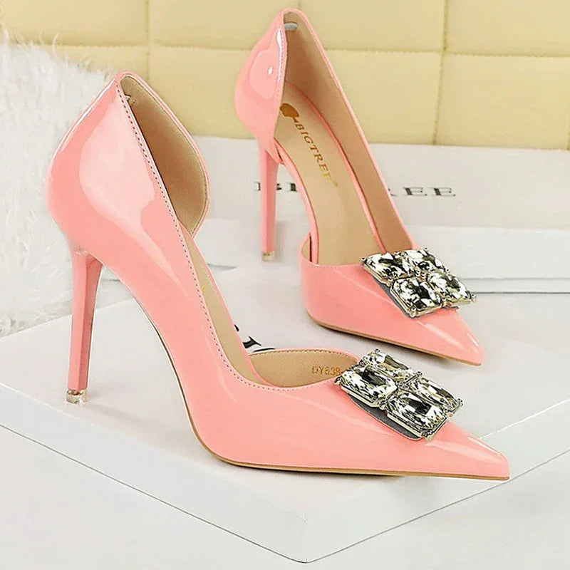 Elegant Pump Pearl Details Buckle Strap - Piña Colada