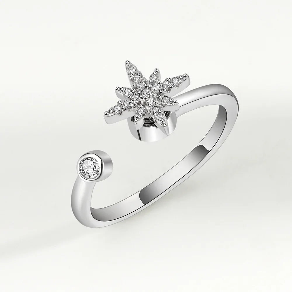 Spinner Ring Crystal Flower - Piña Colada