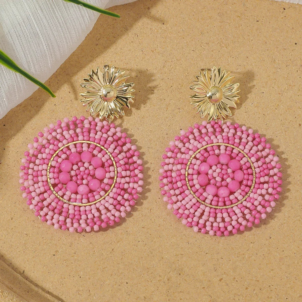 Boho Ethnic Irregular Flower Seed Beads - Piña Colada