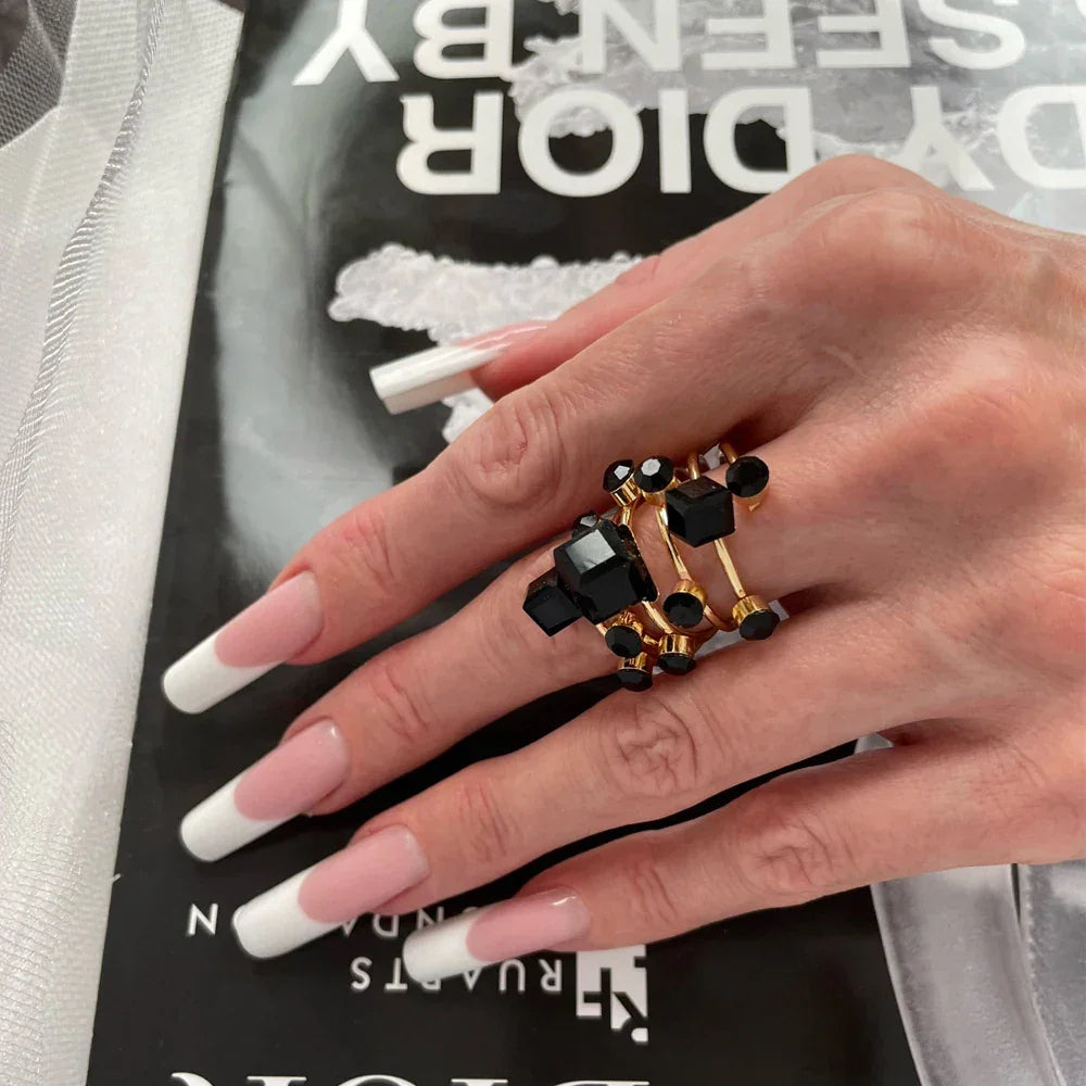 Crystal Stone Rings - Piña Colada