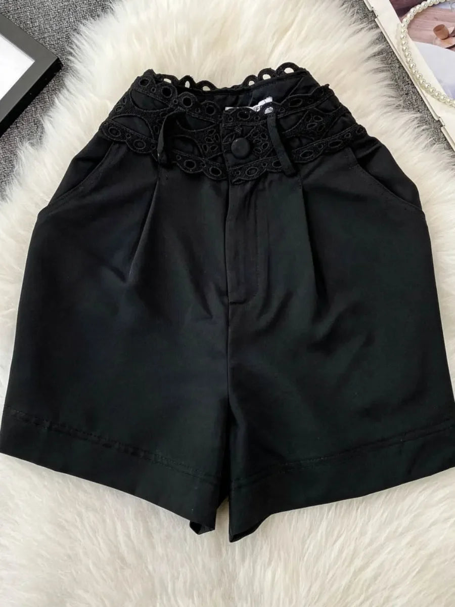 High-Rise Wide Leg Shorts - Piña Colada