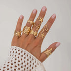 9Pcs/Set Rings Starfish Scallop - Piña Colada