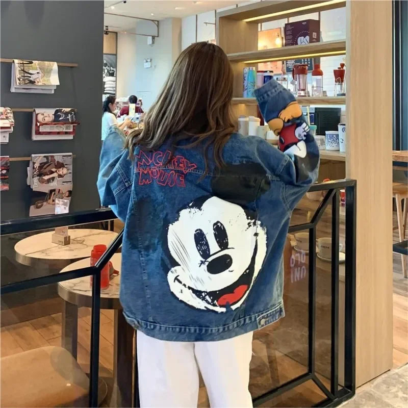 Printed Denim Jacket Cartoon - Piña Colada