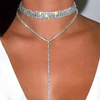 Crystal Long Tassel Choker - Piña Colada