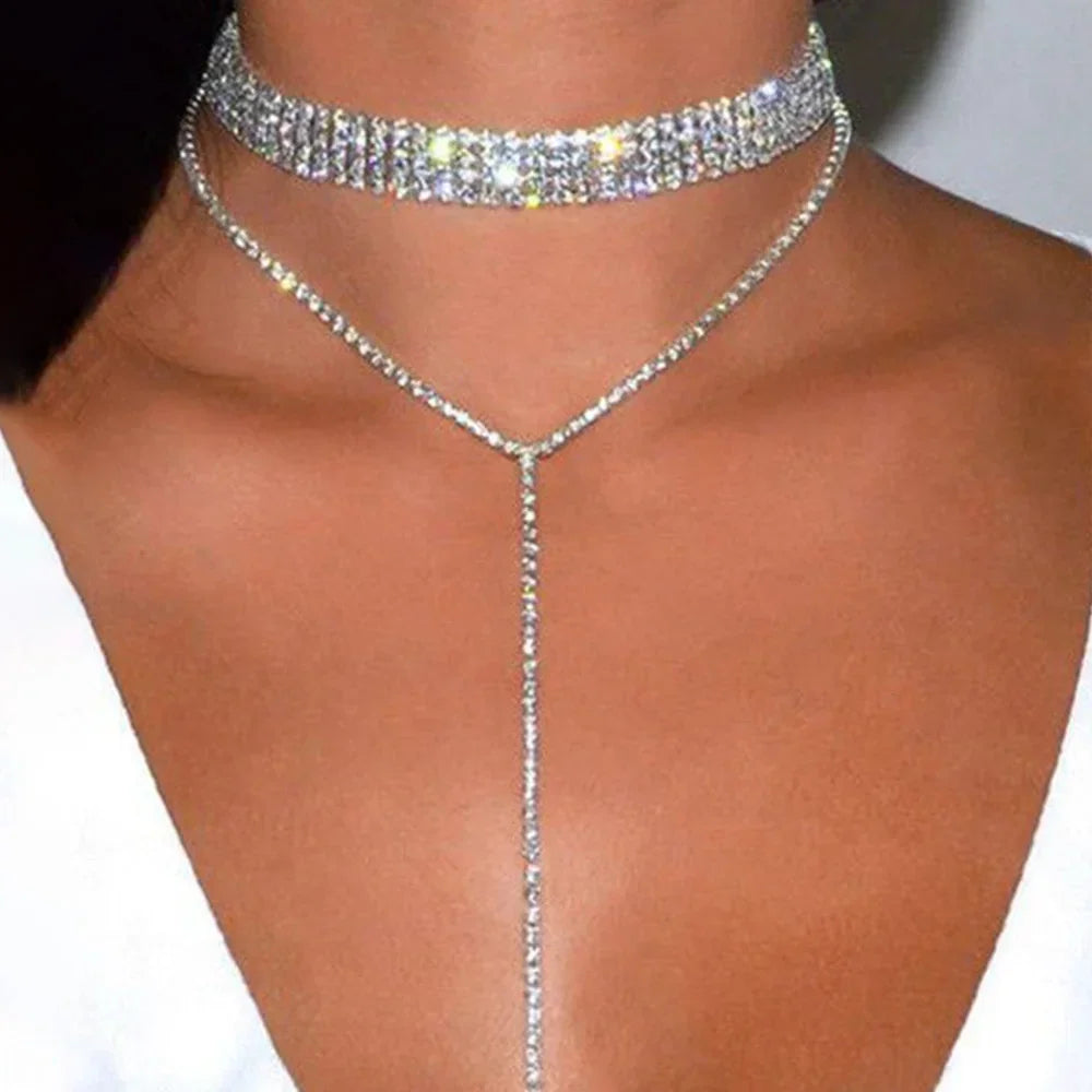 Crystal Long Tassel Choker - Piña Colada