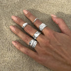 6Pcs/Set Vintage Sun Starfish Open Rings - Piña Colada