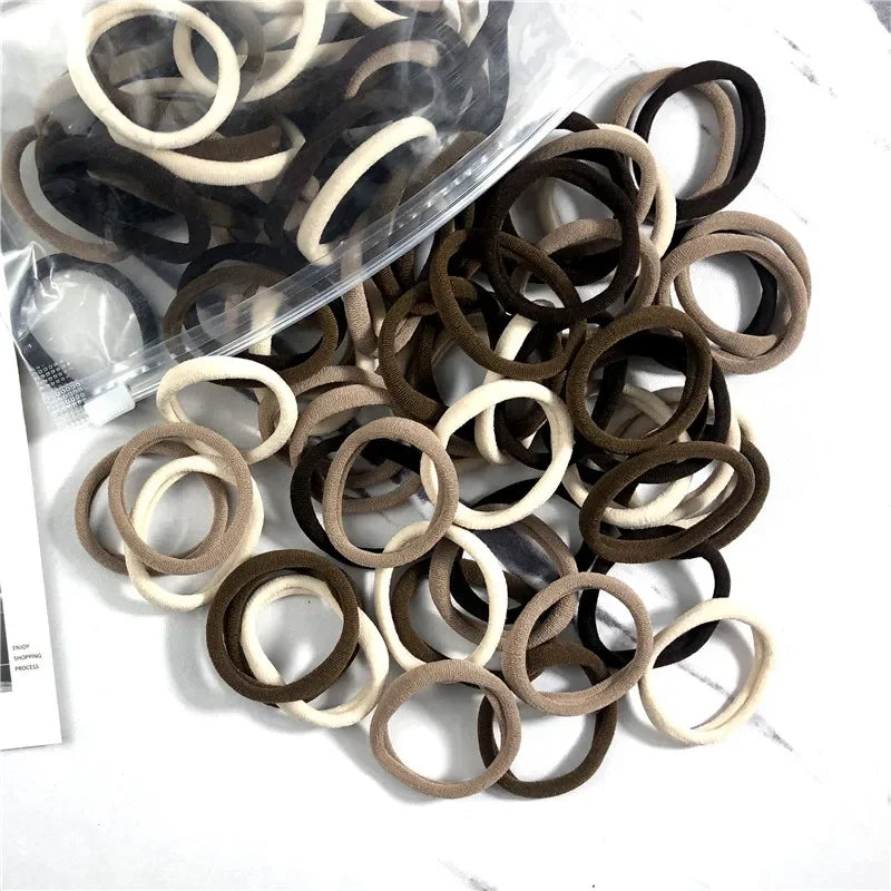 50PCS Elastic Hair Bands Set - Piña Colada