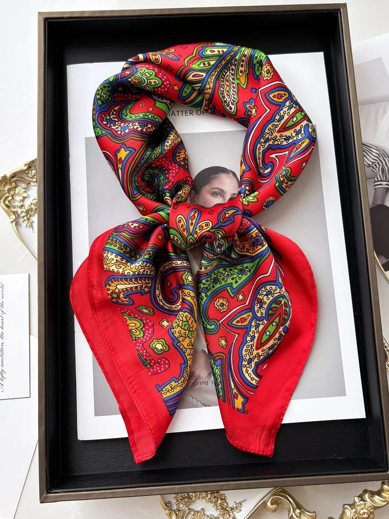 Silk Square Scarf Spring - Piña Colada