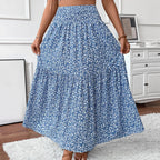 Floral Print Elastic Waist Loose - Piña Colada