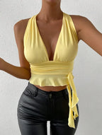 Lace-Up Slim Fit Bodysuit – Knitted Sexy Clubwear - Piña Colada