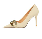 Thin High Heels Shallow Pointed - Piña Colada