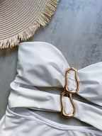Metal Rings Cut Out Swimwear - Piña Colada
