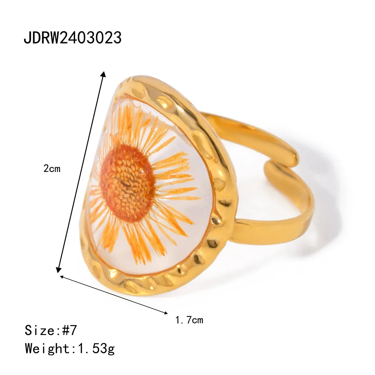18k Gold Plated Minimalist Ring - Piña Colada