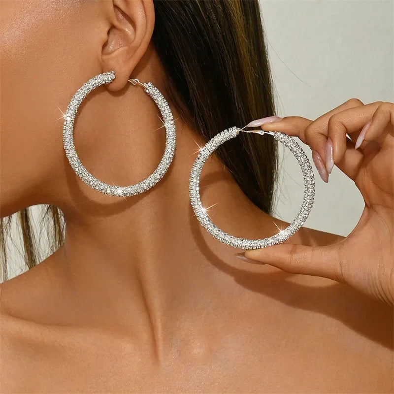 Big Full Crystal Circle Hoop - Piña Colada