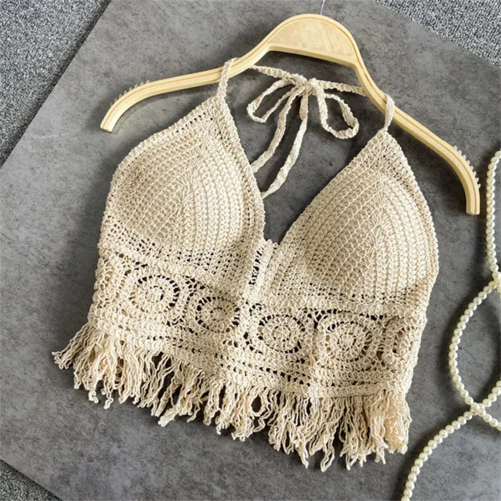 Boho Fringe Tank - Piña Colada
