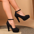 High Heels Buckle Chunky Platform - Piña Colada