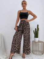 Retro Leopard Print Wide Leg - Piña Colada