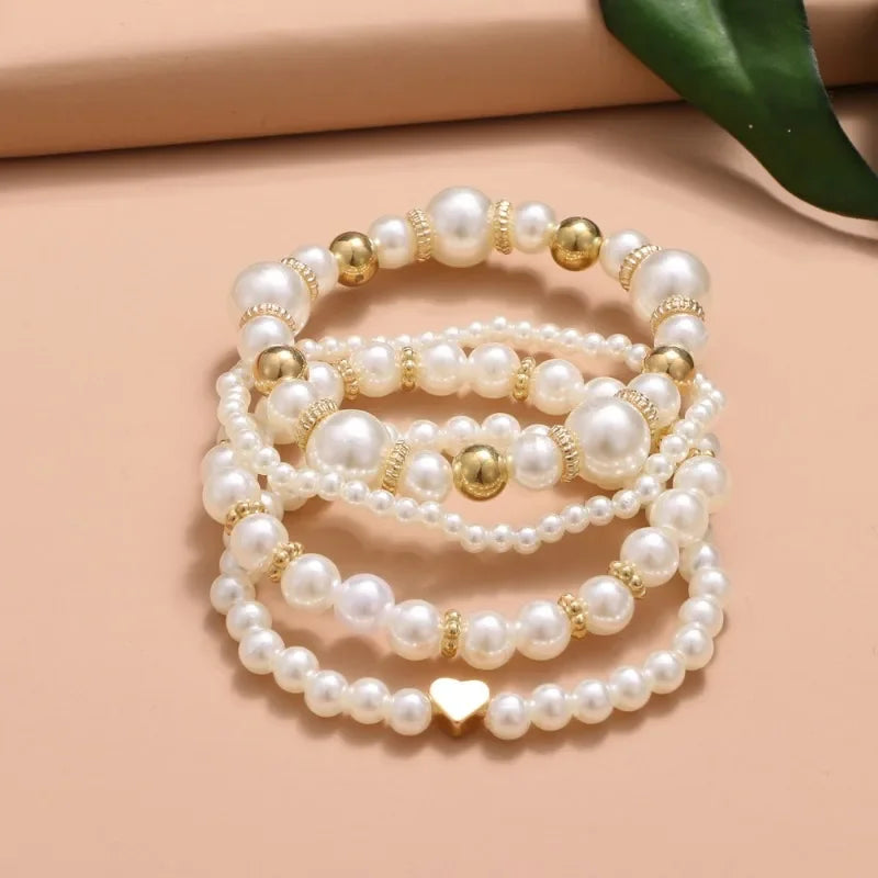 Colorful Heart Beaded Bracelet – Fitness & Style in One - Piña Colada