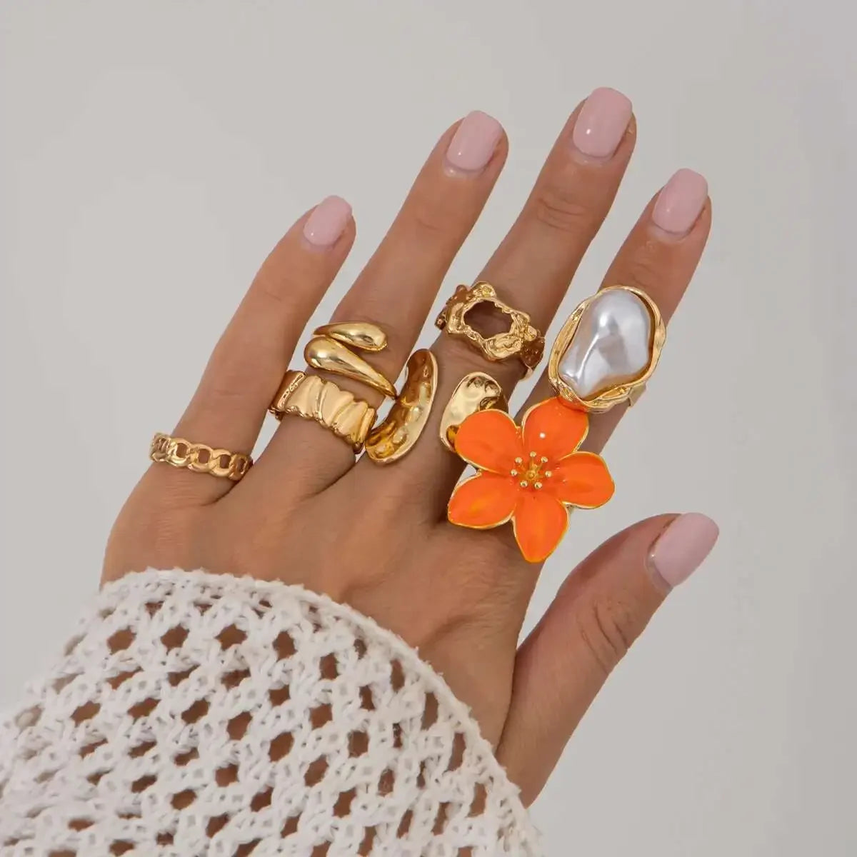 Pearl Open Rings - Piña Colada